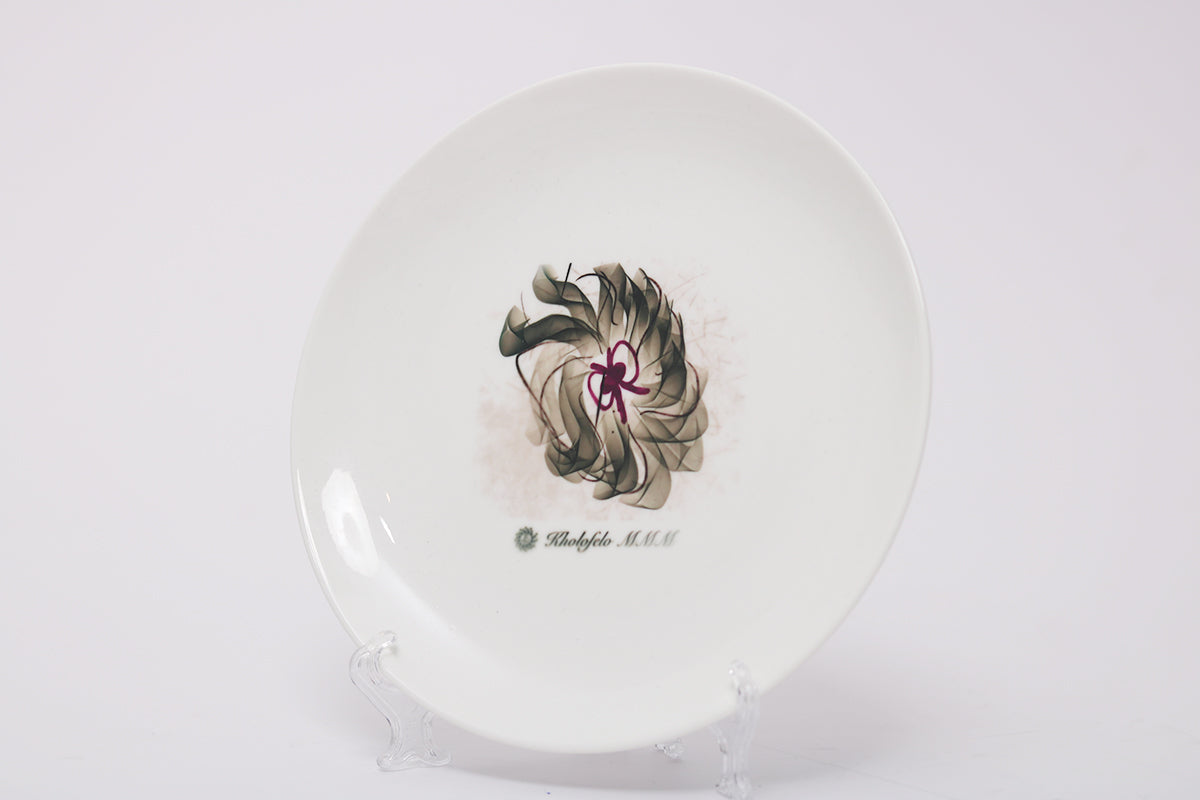 Green Floral - White Moon Side Plate - Set of 4