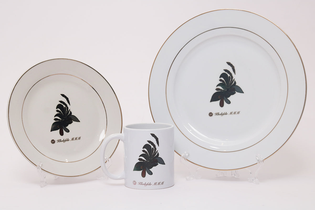 Green Impedia - Gold Rim Dinner Plate - Set of 4