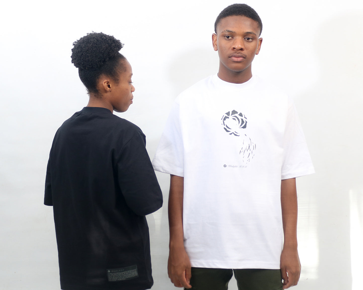 Black Flora (A5 print) Unisex Oversized T-shirt