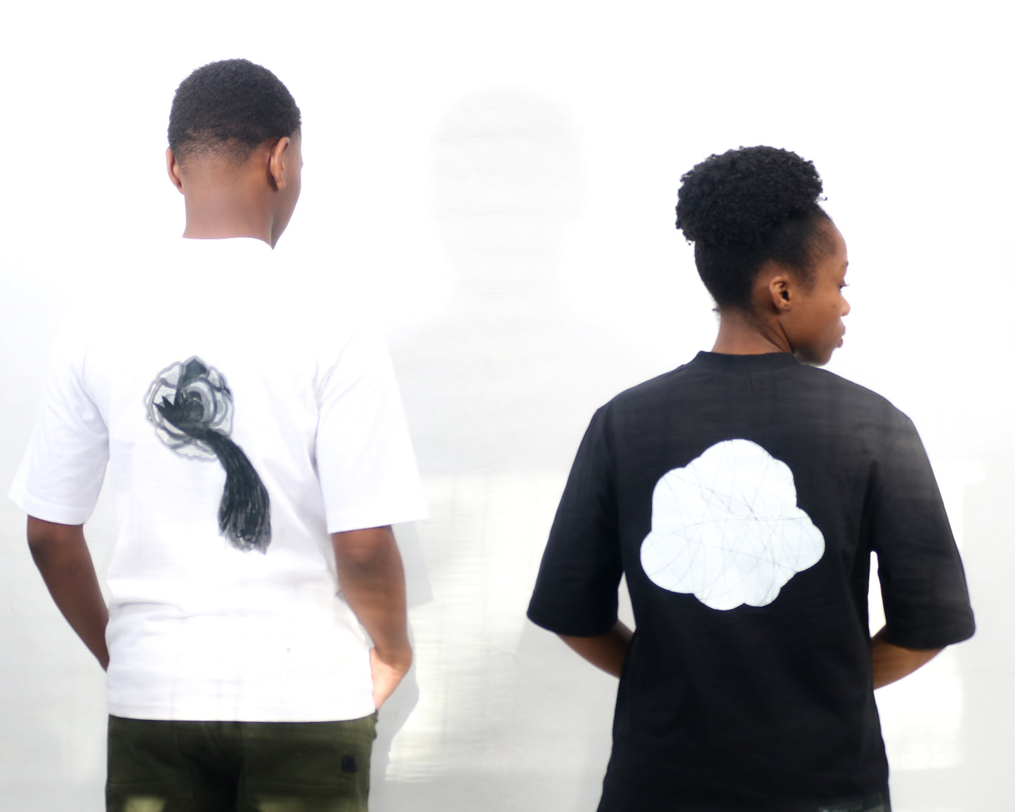 Black Flora (front and back print) Unisex Oversized T-shirt