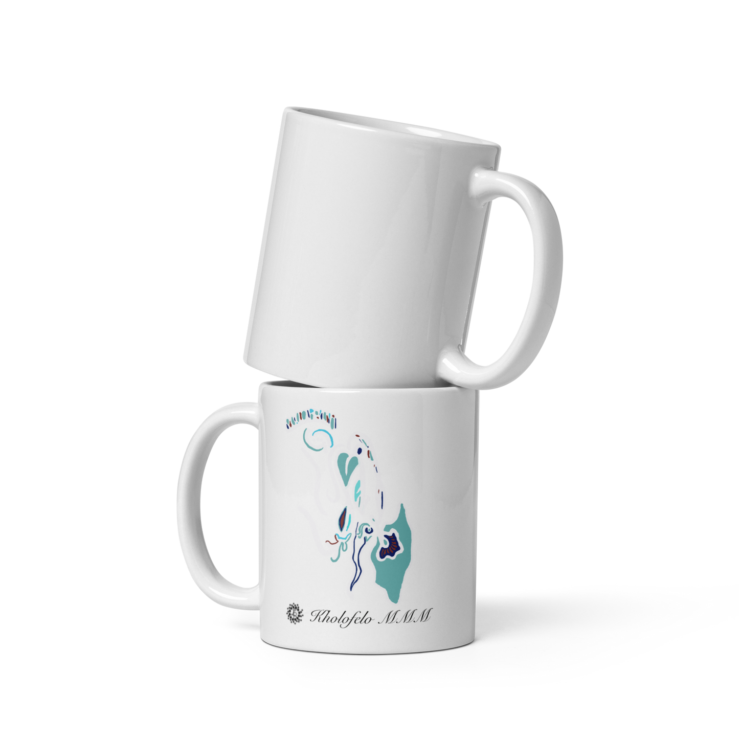Blue Breeze - White Glossy (Standard) Mug - Set of 6
