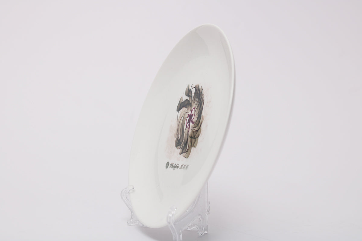Green Floral - White Moon Side Plate