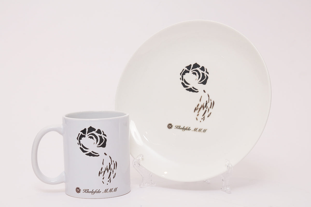 Black Flora - White Moon Side Plate