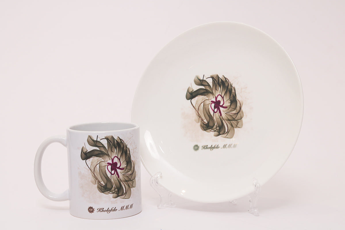 Green Floral - White Moon Side Plate