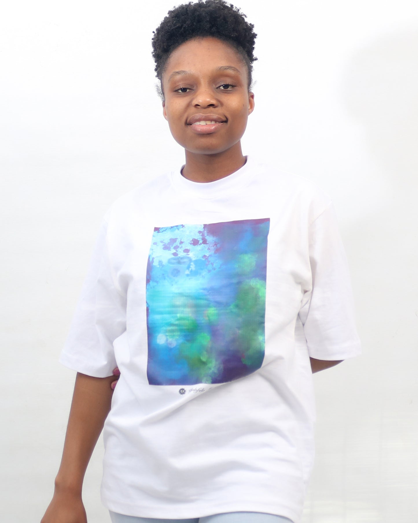 Blue Gaze (A4 print) Unisex Oversized T-shirt