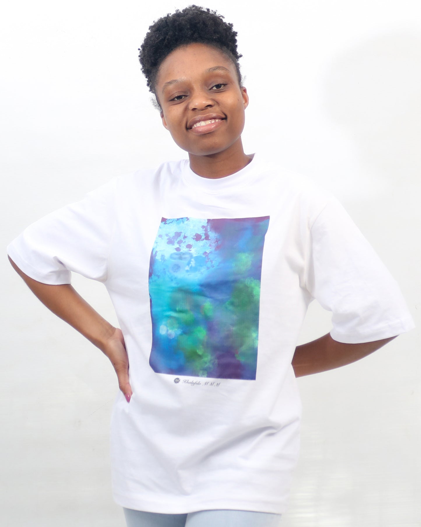 Blue Gaze (A4 print) Unisex Oversized T-shirt