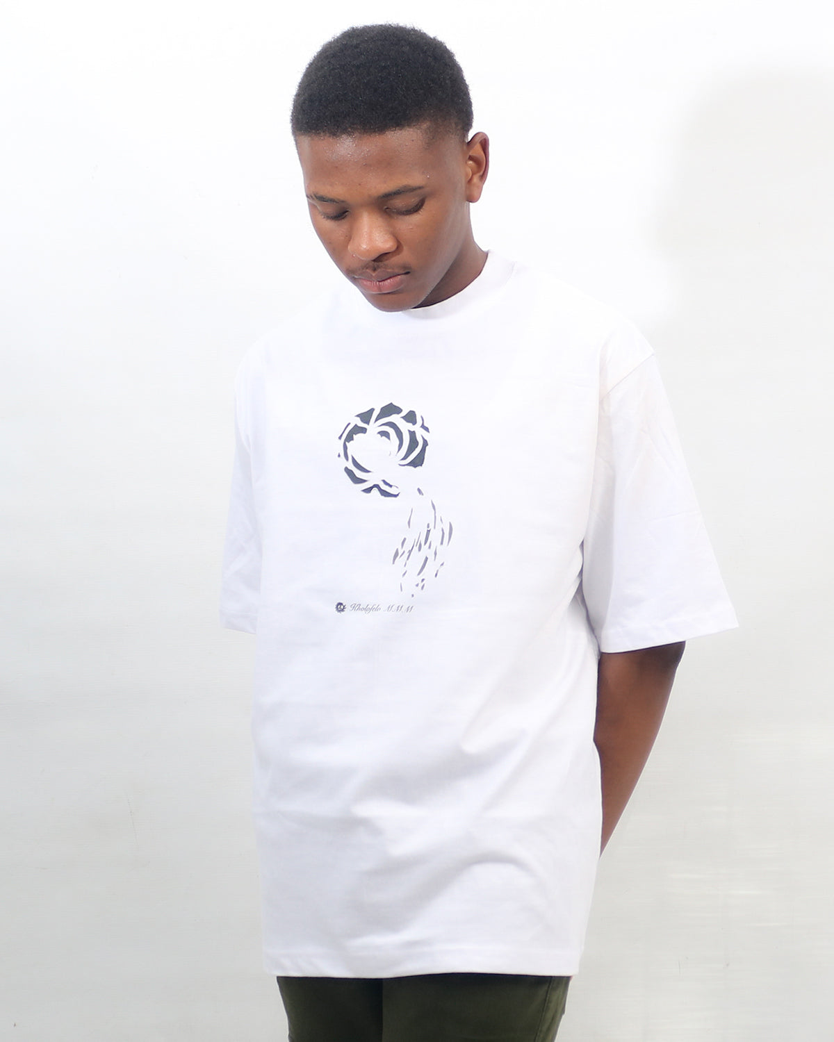 Black Flora (A5 print) Unisex Oversized T-shirt