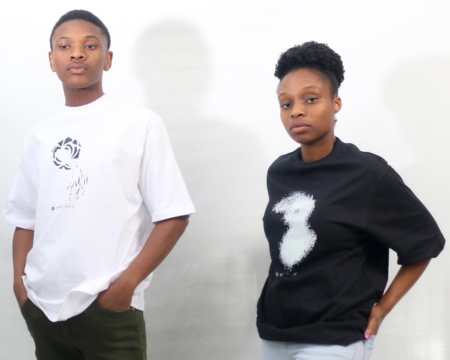 Black Flora (A5 print) Unisex Oversized T-shirt