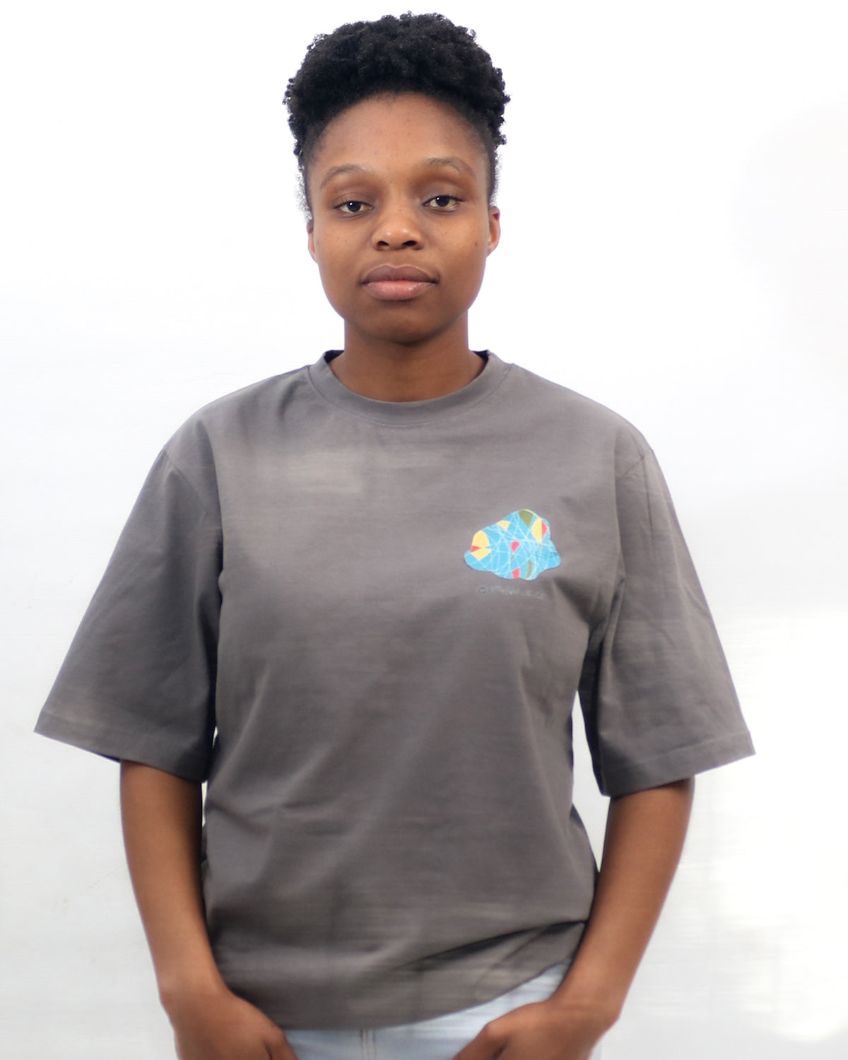 Blue Ball (pocket size print) Unisex Oversized T-shirt