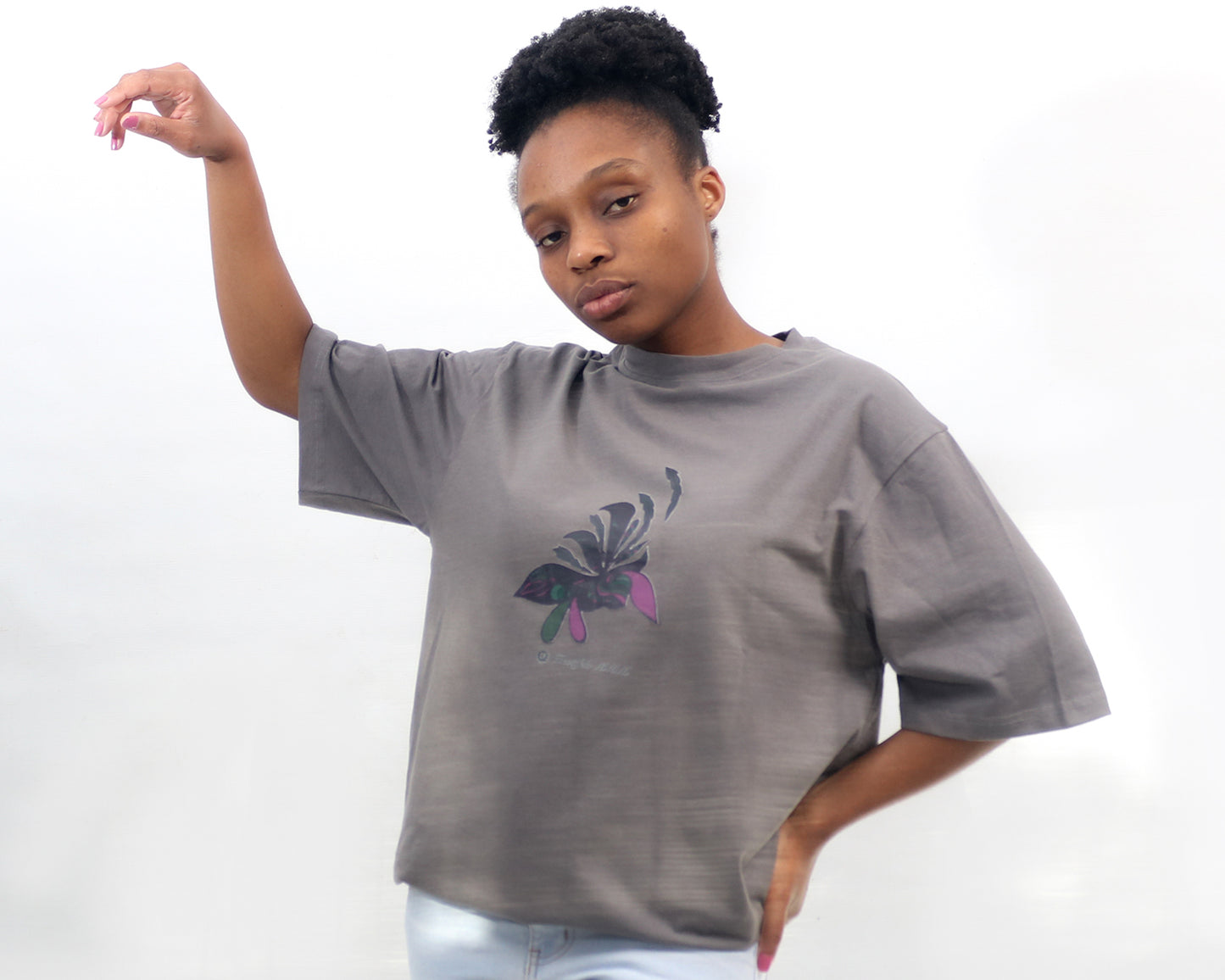 Purple Impedia (A5 print) Unisex Oversized T-shirt