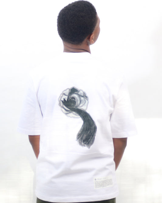 Black Flora (front and back print) Unisex Oversized T-shirt