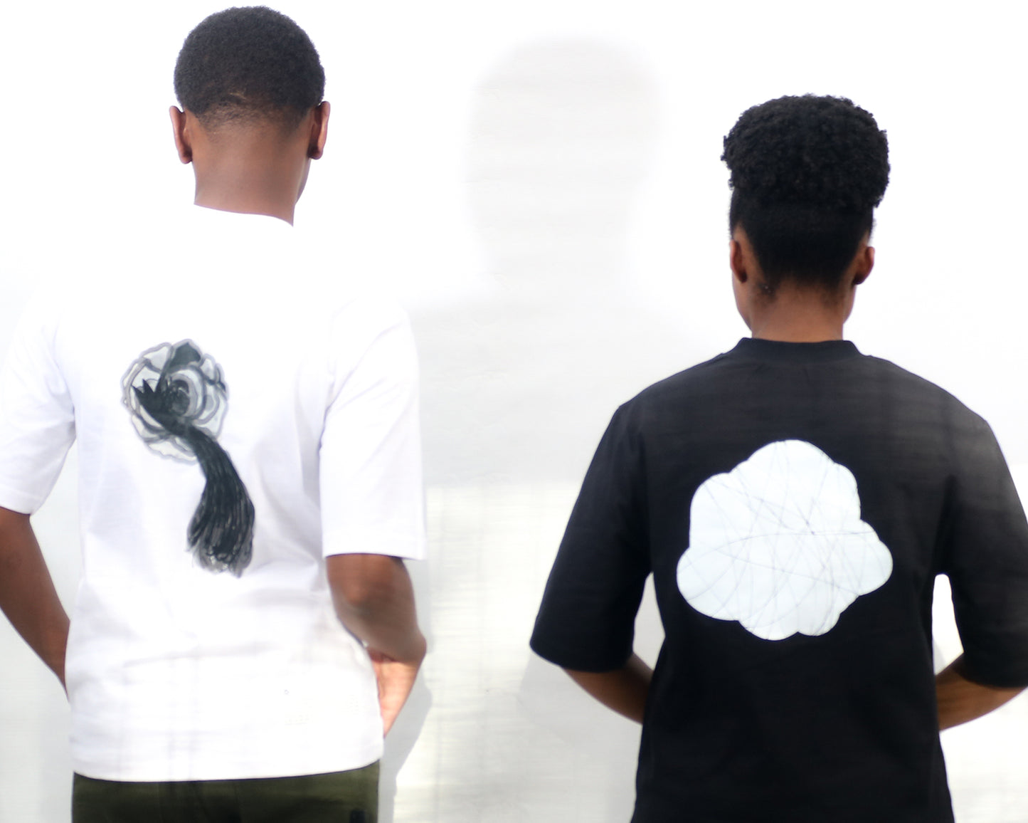 Black Flora (front and back print) Unisex Oversized T-shirt