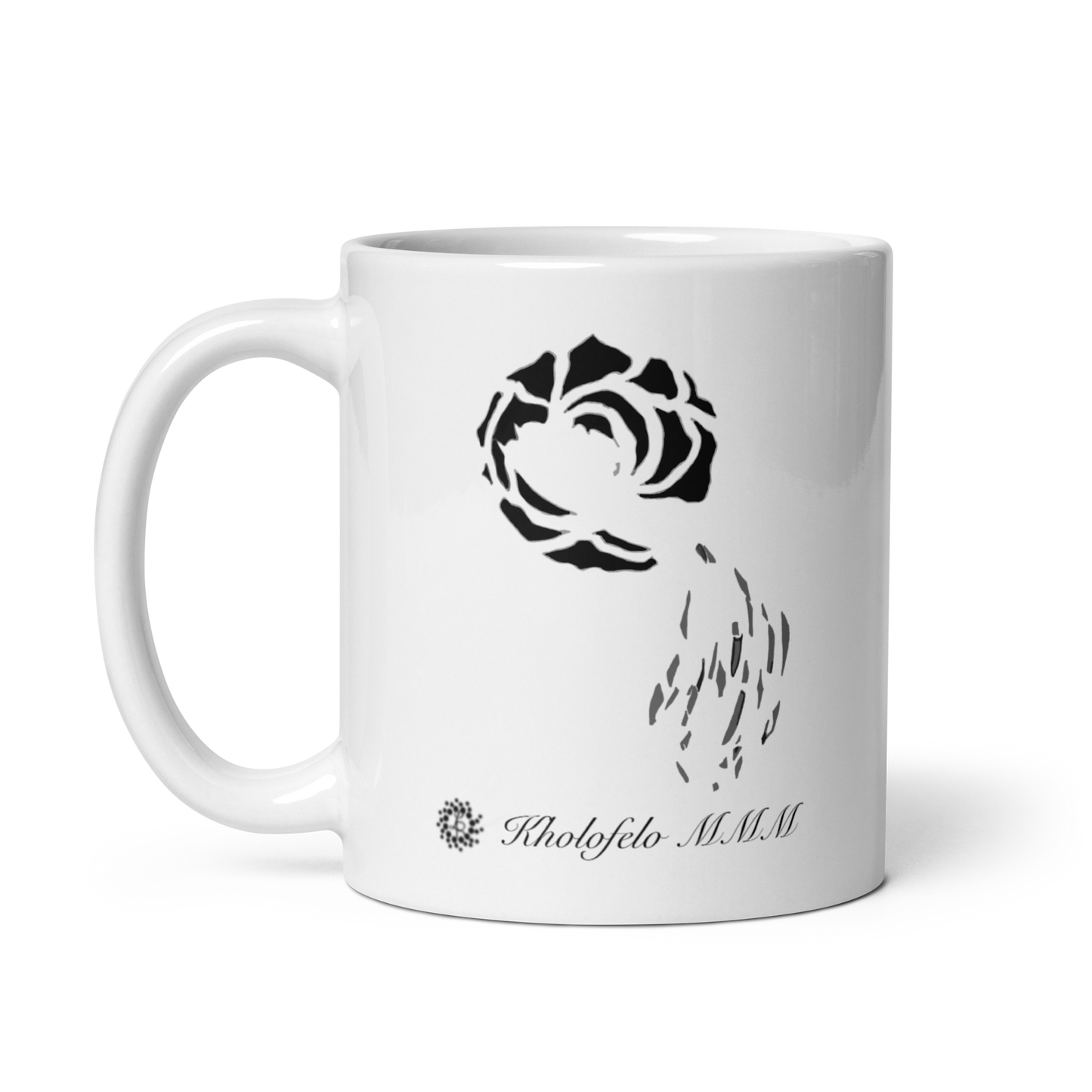 Black Flora - White Glossy (Standard) Mug