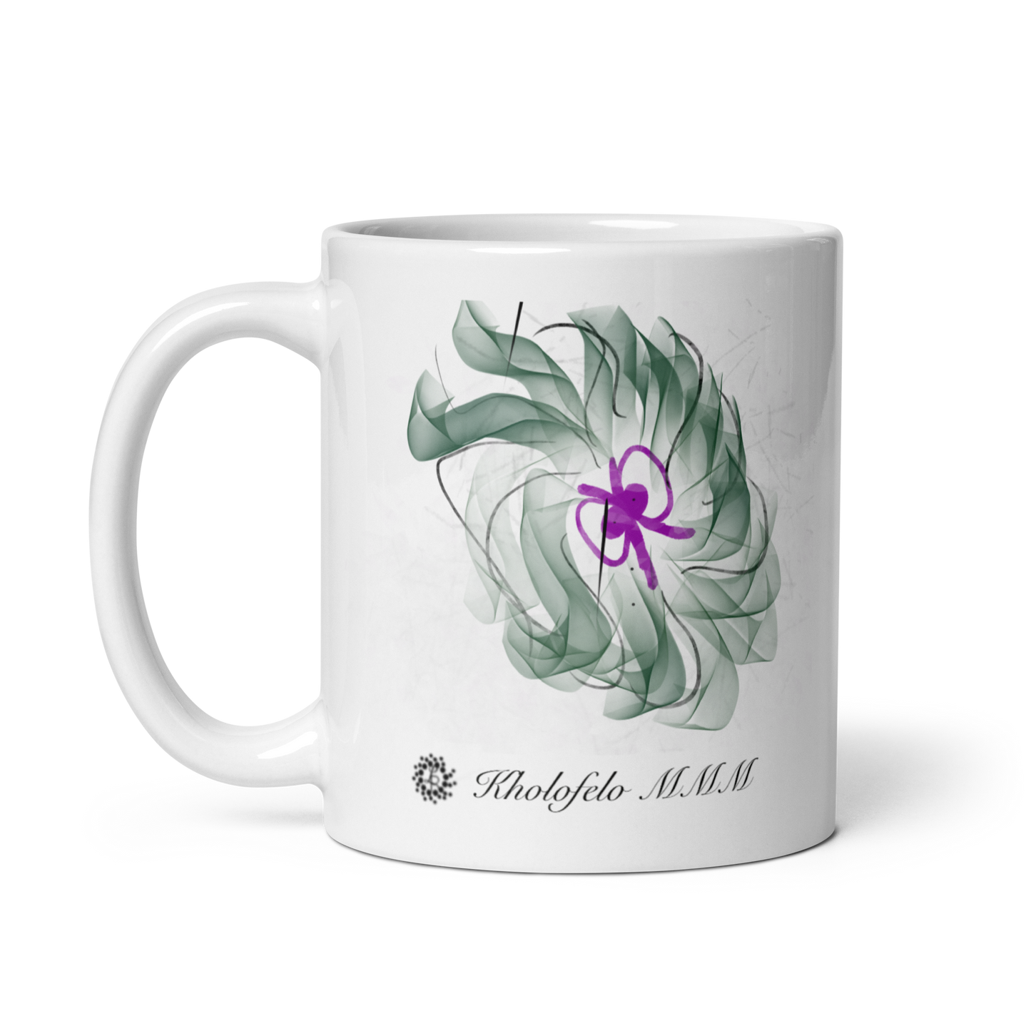 Green Floral - White Glossy (Standard) Mug