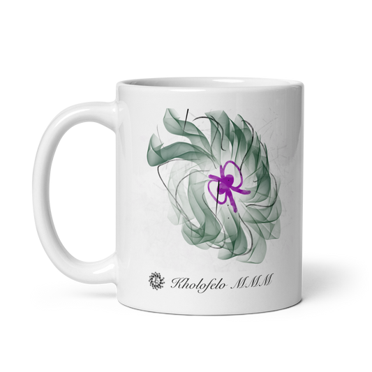 Green Floral - White Glossy (Standard) Mug