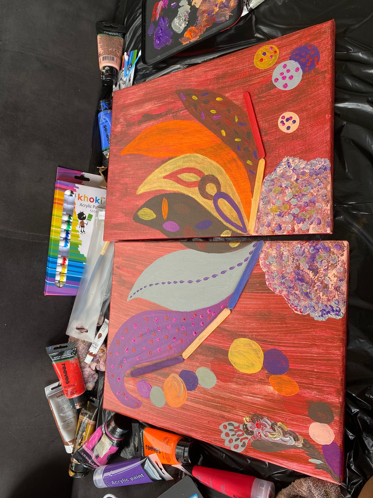 Custom Made Painting, Acrylic Artwork, 2 Piece Canvas