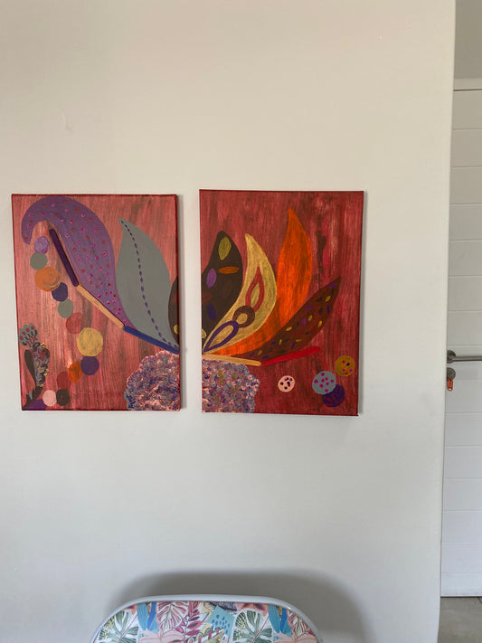 Custom Made Painting, Acrylic Artwork, 2 Piece Canvas