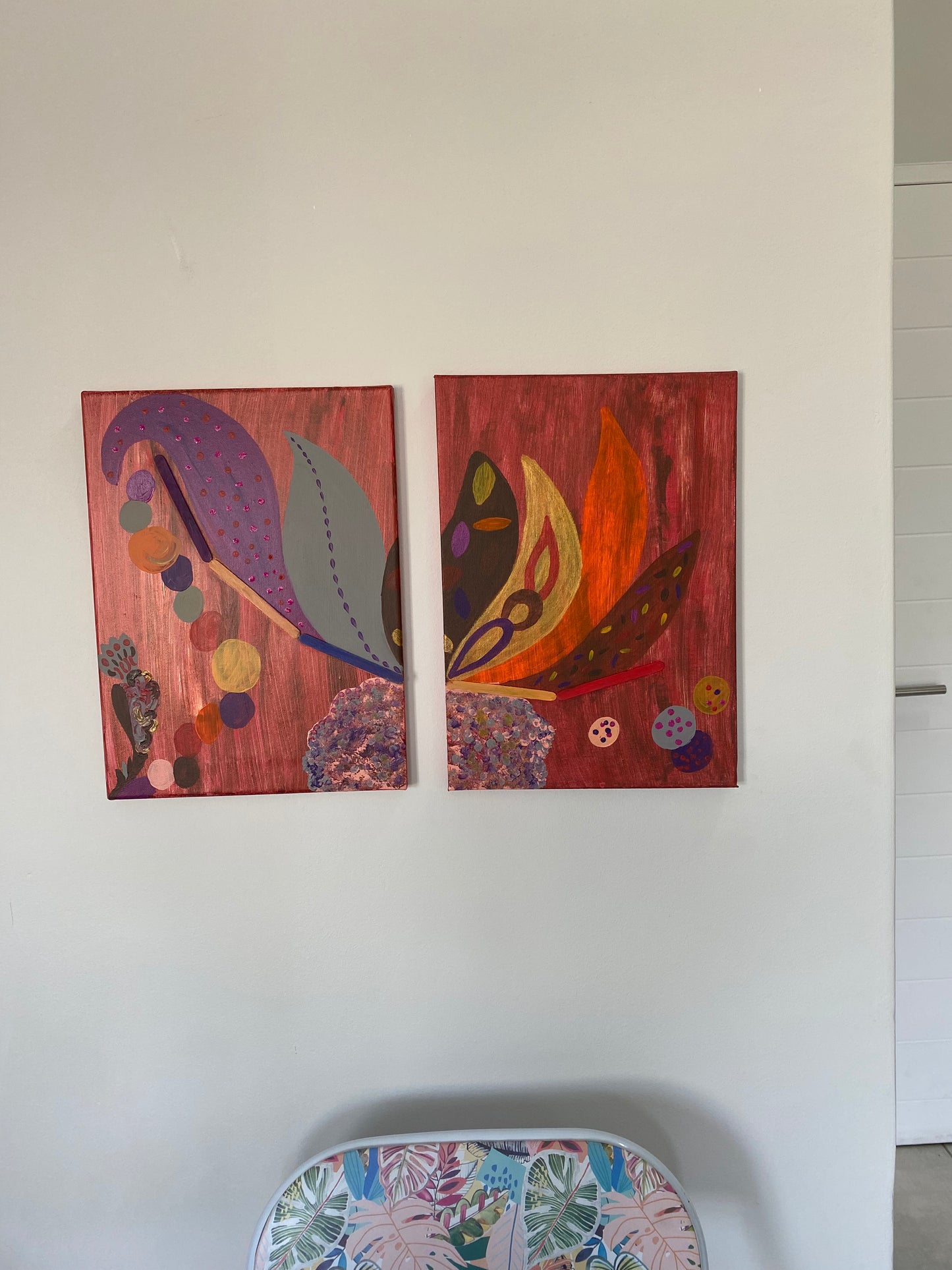 Custom Made Painting, Acrylic Artwork, 2 Piece Canvas