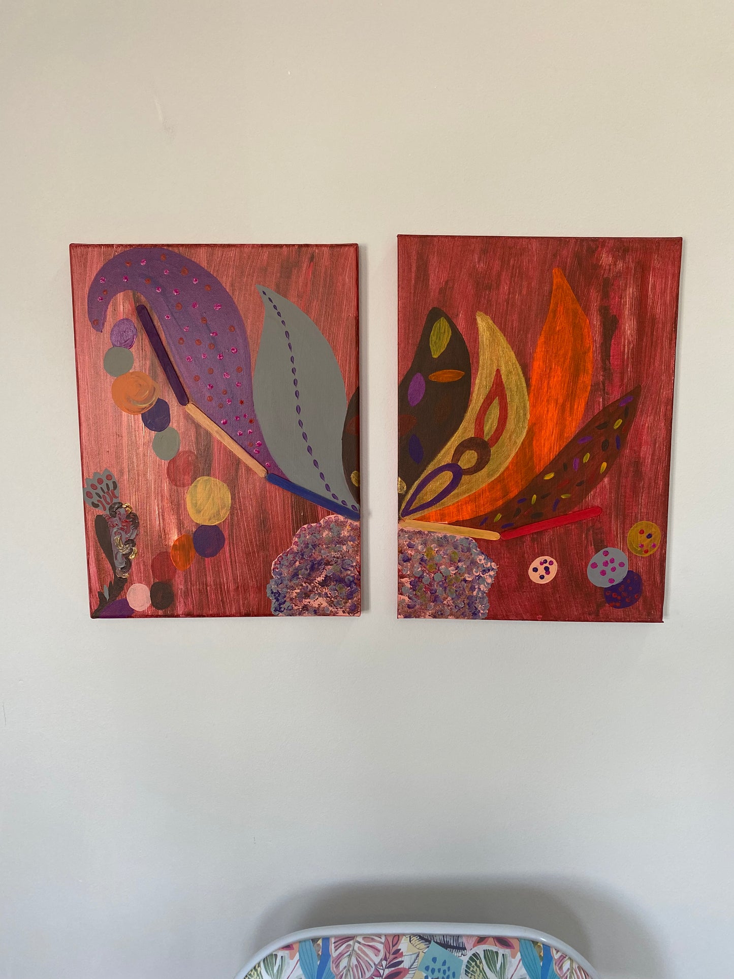 Custom Made Painting, Acrylic Artwork, 2 Piece Canvas